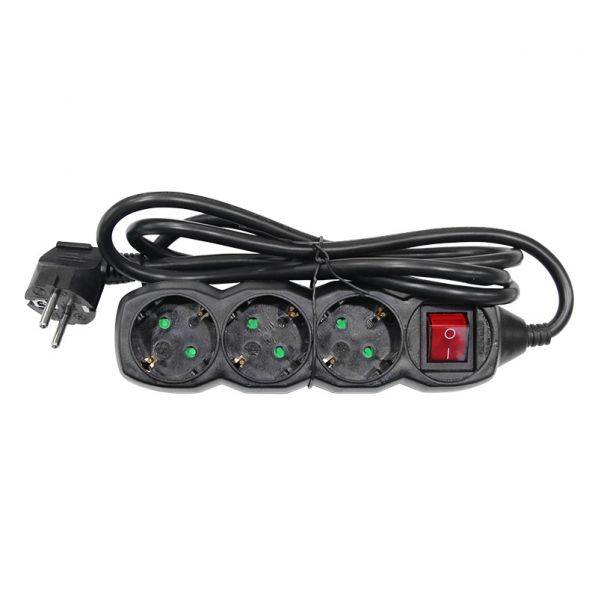 Πολύπριζο Με Διακόπτη Και Καλώδιο 3x1.5mm² 1.5μ 3 Σούκο Μαύρο