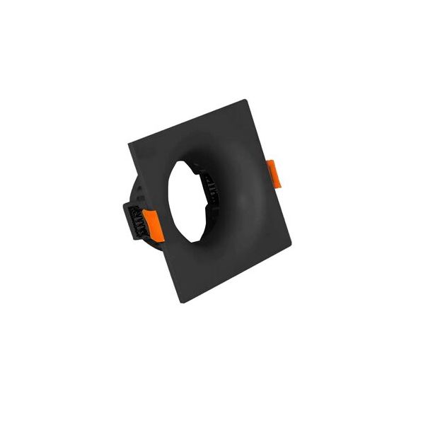 ΣΠΟΤ GU10 ΑΛΟΥΜΙΝΙΟΥ ΤΕΤΡΑΓΩΝΟ ΚΟΙΛΟ ΣΤΑΘΕΡΟ ΜΑΥΡΟ