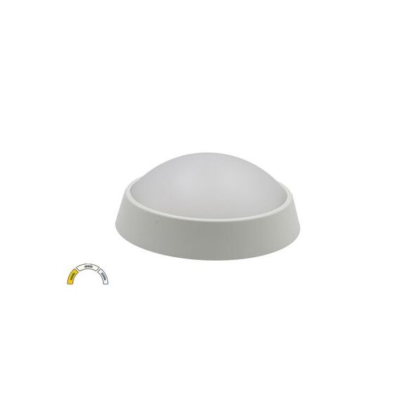 LED ΠΛΑΦΟΝΙΕΡΑ PC ΣΤΡΟΓΓΥΛΗ Φ180MM 15W CCT IP65 ΛΕΥΚΗ