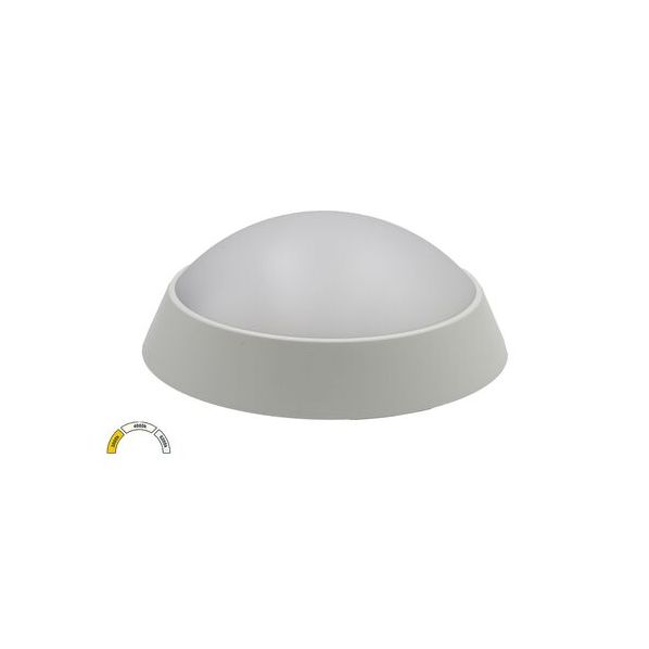 LED ΠΛΑΦΟΝΙΕΡΑ PC ΣΤΡΟΓΓΥΛΗ Φ220MM 20W CCT IP65 ΛΕΥΚΗ