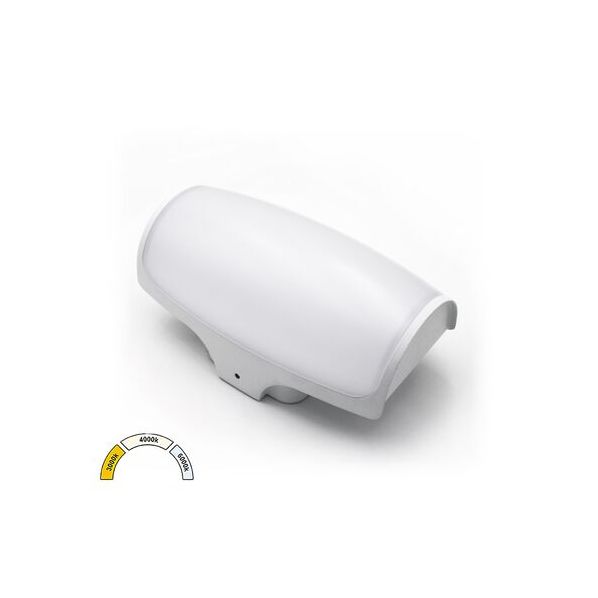 LED ΑΠΛΙΚΑ ΑΛΟΥΜΙΝΙΟΥ ΟΡΘΟΓΩΝΙΑ ΟΒΑΛ 12W CCT ΙΡ54 ΛΕΥΚΗ