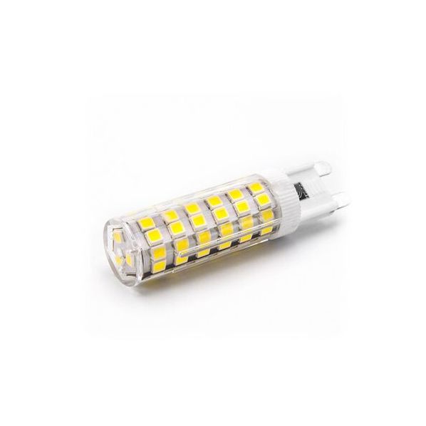 LED ΛΑΜΠΑ SMD ΚΕΡΑΜΙΚΟ G9 5W 230VAC ΔΙΑΦΑΝΗ ΨΥΧΡΟ 6200Κ