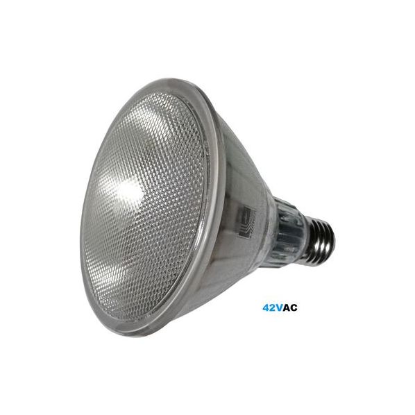 LED ΛΑΜΠΑ ΓΥΑΛΙΝΗ PAR38 E27 10W 42VAC 75° ΘΕΡΜΟ 3000Κ IP65