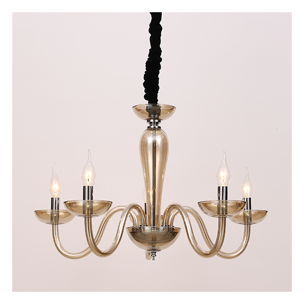 ΚΡΕΜΑΣΤ Φ/Σ 5ΧΕ14 COGNAC ΚΡΥΣΤΑΛΛΟ+ΧΡΩΜΙΟ ΜΕΤΑΛΛΟ Φ69ΧΗ168CM LUNARIA