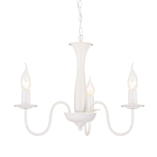 ΚΡΕΜΑΣΤΟ Φ/Σ 3ΧΕ14 ΜΕΤΑΛΛΙΚΟ ΛΕΥΚΟ  Φ49,5ΧΗ89,5CM KNOSSOS