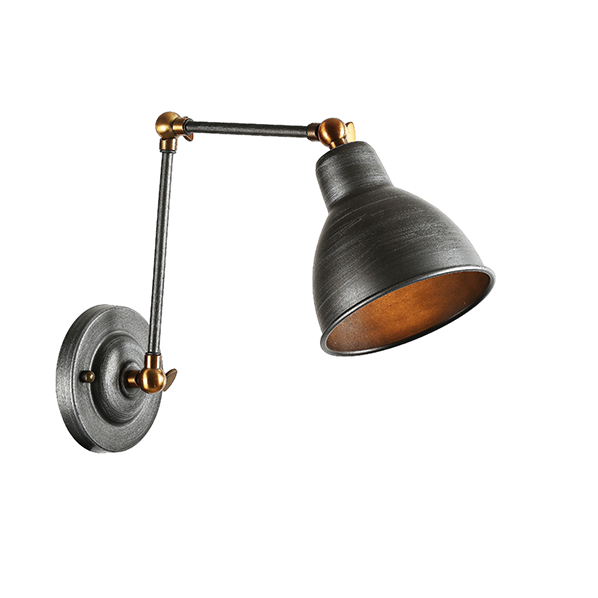 ΕΠΙΤΟΙΧΟ Φ/Σ 1ΧΕ27 ΜΕΤΑΛΛΙΚΟ ΜΑΥΡΟ-ΑΣΗΜΙ ΒΡΑΧΙΟΝΑΣ Φ15Χ39CM THALASSA