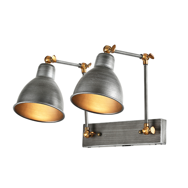 ΕΠΙΤΟΙΧΟ Φ/Σ 2ΧΕ27 ΜΕΤΑΛΛΙΚΟ ΜΑΥΡΟ-ΑΣΗΜΙ ΒΡΑΧΙΟΝΑΣ 39Χ30Χ36C THALASSA