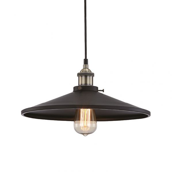 ΚΑΜΠΑΝΑ ΜΕΤΑΛΛΙΚΗ ΜΑΥΡΗ Φ36CM 1ΧE27 HIPPOLYTE