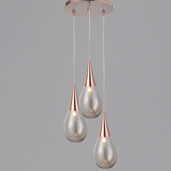 ΜΕΤΑΛ.ΚΡΕΜΑΣΤΟ Φ/Σ 3ΧΕ14 ΡΟΖΕΤ ΧΑΛΚΙΝΟ-ΚΕΧΡΙΜΠΑΡΙ ΓΥΑΛ Φ41cm ATENA