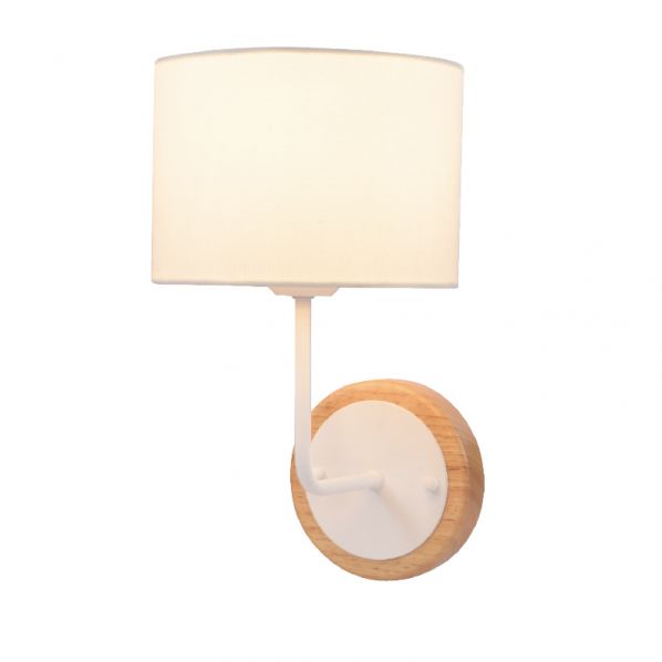 ΕΠΙΤΟΙΧΙΟ Φ/Σ 1ΧΕ27 ΛΕΥΚΟ ΜΕΤΑΛΛ./ΑΜΠΑΖΟΥΡ+ΞΥΛΟ 22X18ΧΗ31CM YASMINE