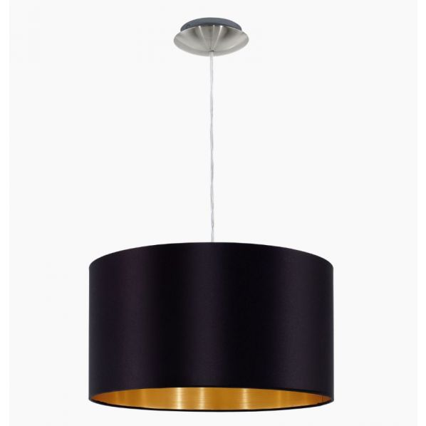 Φωτιστικό Κρεμαστό Νίκελ-Μ / Μαύρο Maserlo