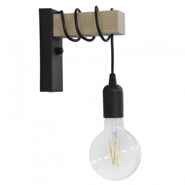 ΦΩΤΙΣΤΙΚΟ ΤΟΙΧΟΥ Ε/27ΑΡ SQUARE BLACK ΑΠΛΙΚΑ ΞΥΛΟ
