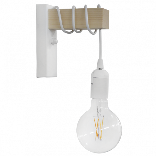 ΦΩΤΙΣΤΙΚΟ ΤΟΙΧΟΥ Ε/27ΑΡ SQUARE WHITE ΑΠΛΙΚΑ ΞΥΛΟ