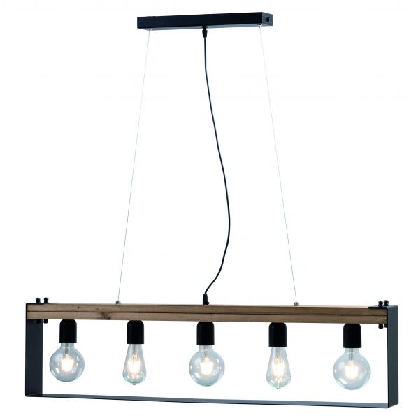 ΦΩΤΙΣΤΙΚΟ ΠΟΛΥΦΩΤΟ 5Φ ΞΥΛΟ/ΜΕΤΑΛΛΟ ΜΑΥΡΟ Ε27