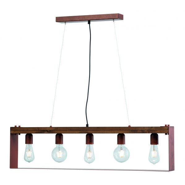 ΦΩΤΙΣΤΙΚΟ ΠΟΛΥΦΩΤΟ 5Φ ΞΥΛΟ/ΜΕΤΑΛΛΟ ΧΑΛΚΟΣ/ΠΑΤΙΝΑ ΜΑΥΡΗ Ε27