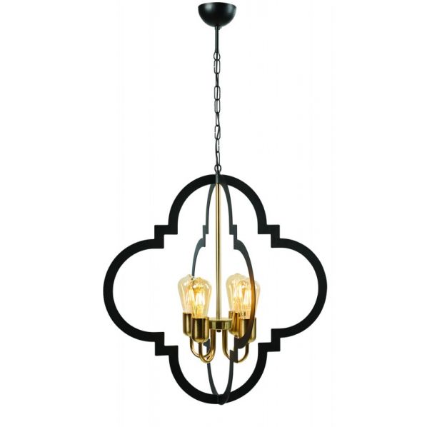 ΦΩΤΙΣΤΙΚΟ ΠΟΛΥΦΩΤΟ 4Φ ΜΕΤΑΛΛΟ ΜΑΥΡΟ/ΧΡΥΣΟ Ε27