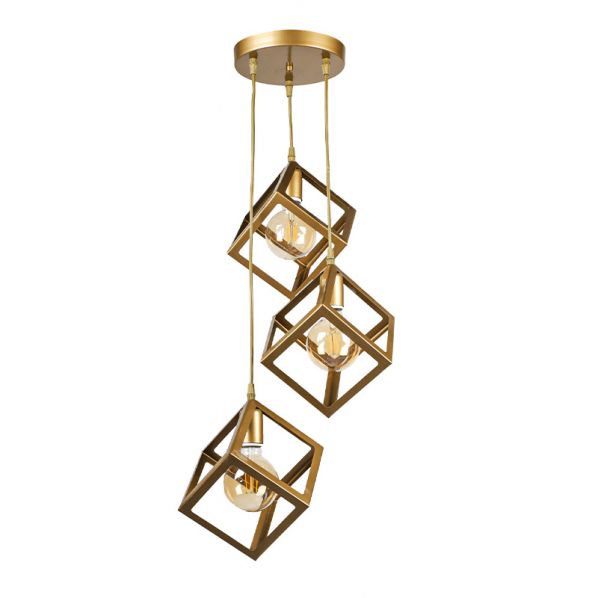 ΦΩΤΙΣΤΙΚΟ ΟΡΟΦΗΣ THORA MEGAPAP E27 ΜΕΤΑΛΛΙΚΟ ΤΡΙΦΩΤΟ ΧΡΩΜΑ ΧΡΥΣΟ ΜΑΤ 22X22X70ΕΚ.