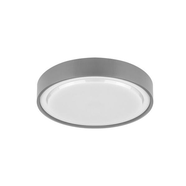 LED ΠΛΑΦΟΝΙΕΡΑ PC ΣΤΡΟΓΓΥΛΗ Φ360mm 28W 4000K IP65 ΓΚΡΙ