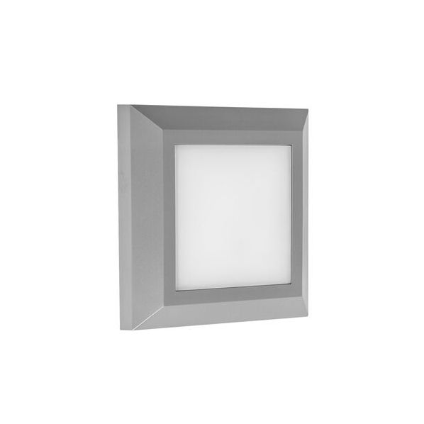 LED ΠΛΑΦΟΝ.PC ΤΕΤΡΑΓΩΝΗ D125mm 4W 3000Κ IP65 ΓΚΡΙ