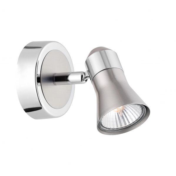 SPOT LIGHT GALERIA GU10 1X50W SATIN NIKEL & CHROME