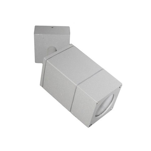 Σπότ 9161 Mονό Κινητό 63Χ63 Τετράγωνο Επίτοιχο Αλουμινίου GU10 Γκρί