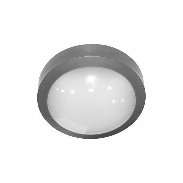 LED ΠΛΑΦΟΝΙΕΡΑ PC ΣΤΡΟΓΓΥΛΗ Φ170mm 8W 3000Κ IP65 ΓΚΡΙ