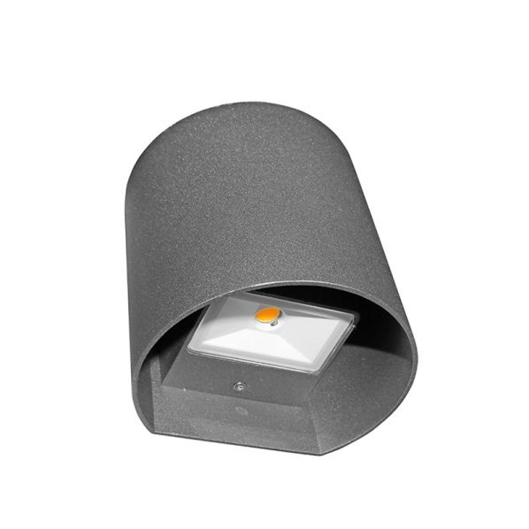 Φωτιστικό Επίτοιχο Αλουμινίου Κυλινδρ. Διπλή Κατεύθυνση 2χ3w 230v 3000k Γκρί