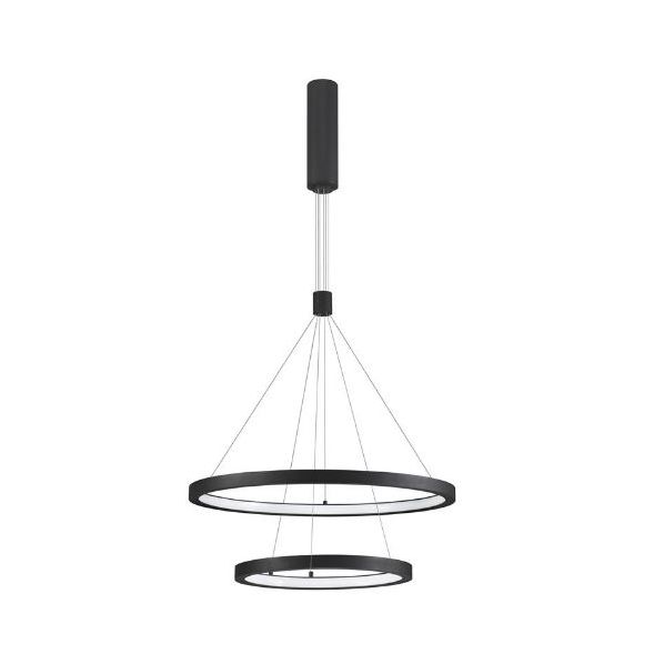 EMPATIA SANDY BLACK ALUMINIUM & ACRYLIC LED 60 WATT 230 VOLT 4200LM 3000K IP20 D1: 60 D2: 40 H: 120 CM