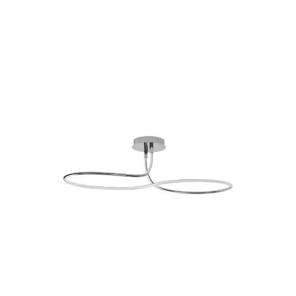 FUNGO CHROME ALUMINIUM & ACRYLIC LED 47 WATT 230 VOLT 2630LM 3000K IP20 D: 102 H: 30 CM