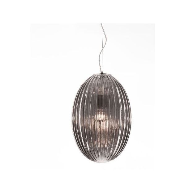 HECTOR CHROME METAL SMOKY GRAY GLASS LED E27 1X12 WATT 230 VOLT IP20 BULB EXCLUDED D: 30 H1: 46.8 H2: 120 CM