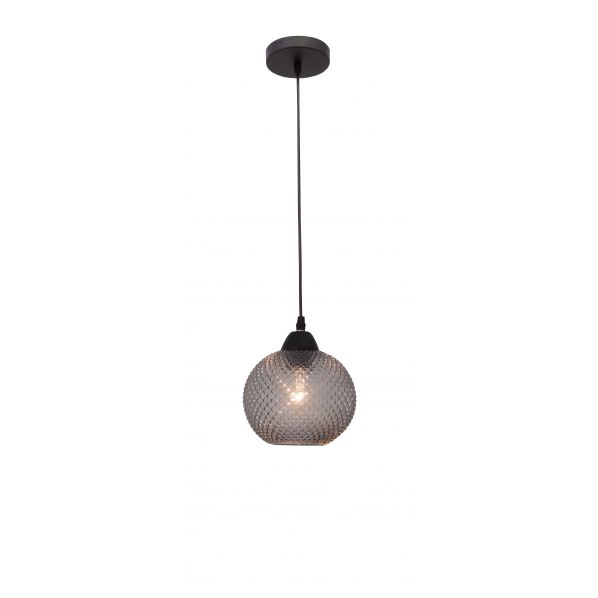 VIENTI DARK GRAY GLASS  & BLACK METAL  E27 1X40W 230 VOLT IP20 BULB EXCLUDED D: 18 H1: 16 H2: 140 CM