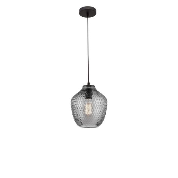 CLARO SMOKE GLASS BLACK METAL E27 1X40 WATT 230 VOLT IP20 BULB EXCLUDED D: 23 H: 130 CM