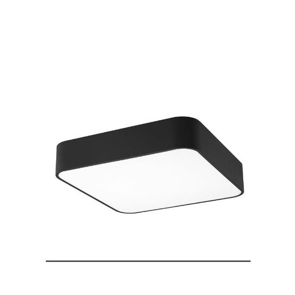 RAGU CEILING LAMP METAL & ACRYLIC DIFFUSER BLACK OUTSIDE MATT WHITE INSIDE E27 4X60W L:46 W:46 H:10CM