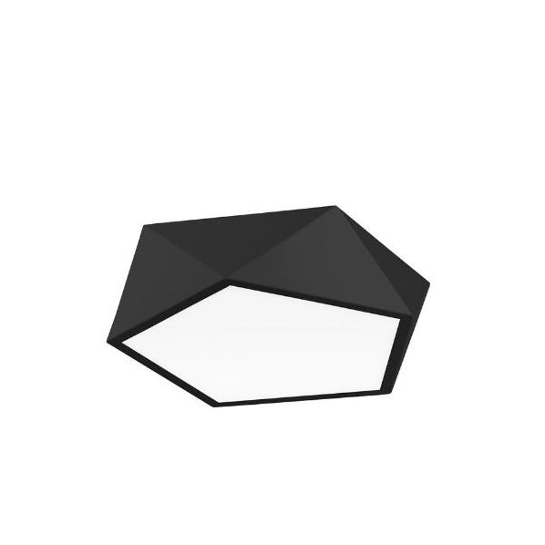 DARIUS CEILING LAMP METAL & ACRYLIC DIFFUSER BLACK OUTSIDE & MATT WHITE INSIDE E27 4X10 WATT L:40 H:10CM
