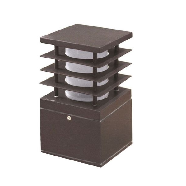 Κολώνα 7233-20 Αλ.Τετράγωνο Με Σκίαστρο Φ110Χ110mm 20cm Ε27 Σαγρέ Σκουριά