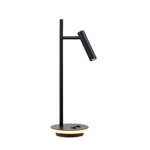 Φωτιστικό γραφείου LED, 220-240V, 3w & 6w, 3200K, 480lm, CRI>70, IP20, o18.5x45.5cm, μαύρο