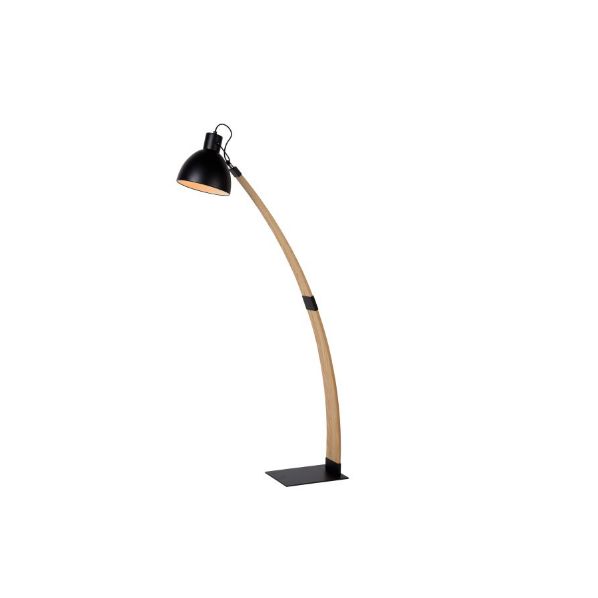 CURF FLOORKLAMP E27 / 60W ΚΟΝΤΡΑ ΠΛΑΚΕ-ΜΕΤΑΛΛΟ ΜΑΥΡΟ