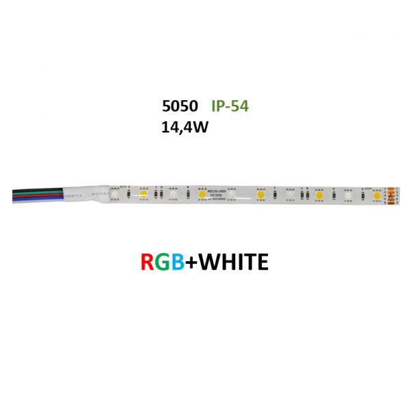 Ταινία LED 24VDC 14.4W/m60LED RGB & Λευκό IP54