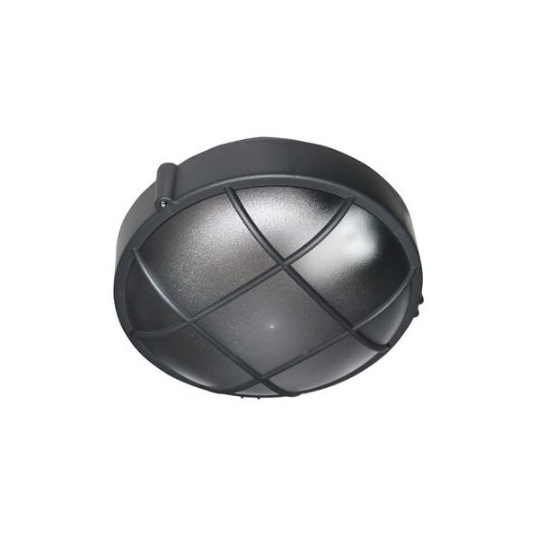 ΠΛΑΦΟΝΙΕΡΑ PC ΣΤΡΟΓΓΥΛΗ ΜΕ ΠΛΕΓΜΑ 1 ΝΤΟΥΙ Ε27 IP44 ΓΡΑΦΙΤΗΣ