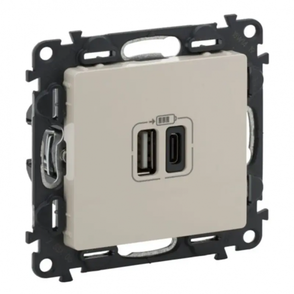 VLIFE ΠΡ 2ΧUSB ΦΟΡΤ A&C 3000MA IVORY