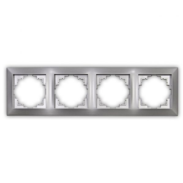 Πλαίσιο Τετραπλό Ασημί