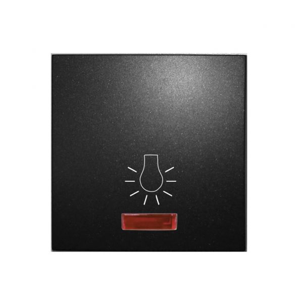 Πλήκτρο Μπουτόν Κλιμακοστασίου Με Λυχνία Ανθρακί