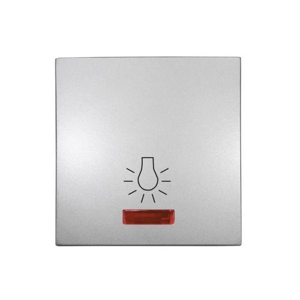 Πλήκτρο Μπουτόν Κλιμακοστασίου Με Λυχνία Ασημί