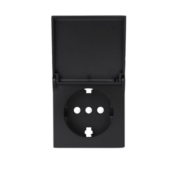 Πλακίδιο Με Καπάκι Πρίζας Σούκο IP20 Ανθρακί