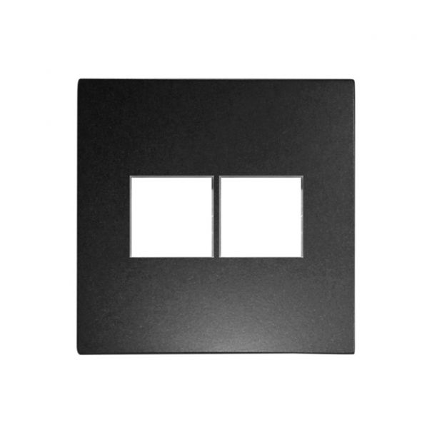 Πλακίδιο Πρίζας Data Διπλή RJ45+RJ45 Cat.6 Ανθρακί