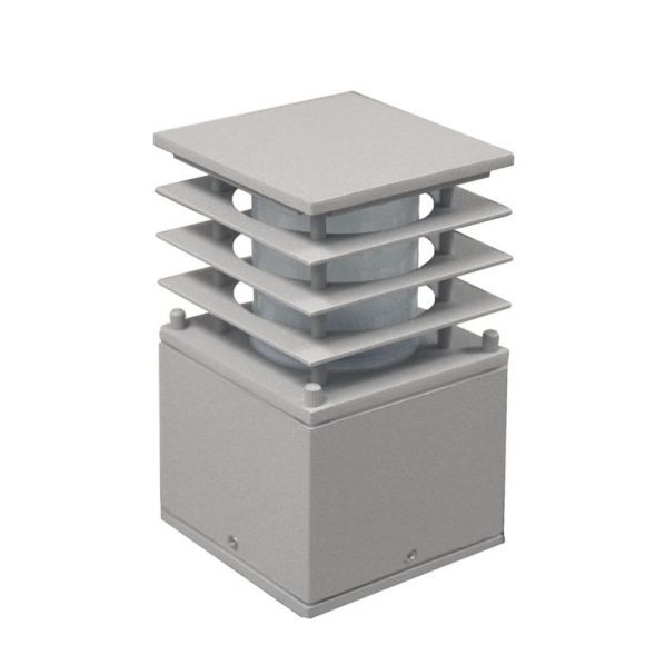 ΚΟΛΩΝΑ 7233-20 ΑΛΟΥΜΙΝΙΟΥ ΤΕΤΡΑΓΩΝΗ ΜΕ ΣΚΙΑΣΤΡΟ Φ110Χ110mm20cm E27 ΓΚΡΙ