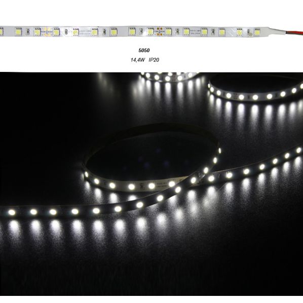 ΤΑΙΝΙΑ LED ΑΥΤΟΚΟΛΛΗΤΗ SUPER BRIGHT 5m 24V 14.4W/m 60LED/m ΨΥΧΡΟ IP20
