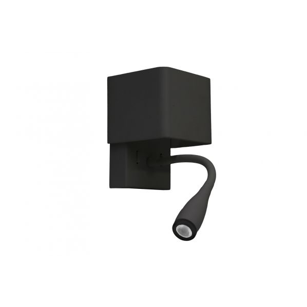 LED ΑΠΛΙΚΑ : ΣΠΟΤ ΤΟΙΧΟΥ TEΤΡΑΓΩΝΗ  9W ΜΑΥΡΗ