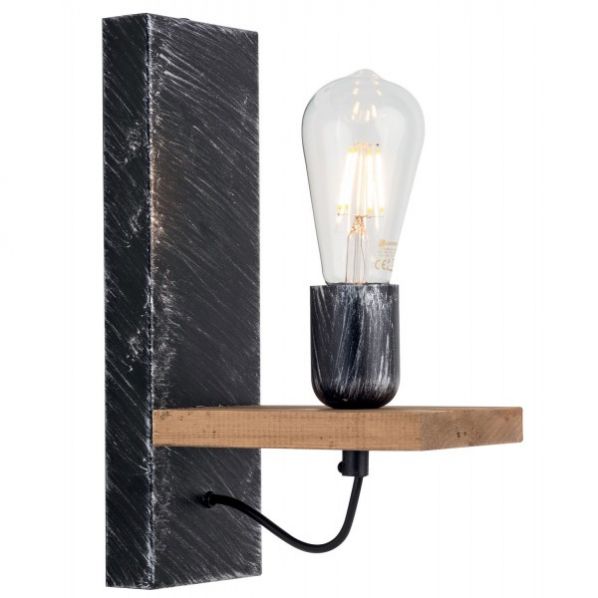 ΑΠΛΙΚΑ ΞΥΛΟ/ΜΕΤΑΛΛΟ ΜΑΥΡΟ/ΠΑΤΙΝΑ ΑΣΗΜΙ Ε27