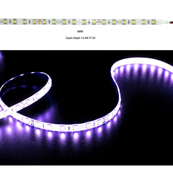 ΤΑΙΝ.LED ΑΥΤ.SUPER BRIGHT 5m 24VDC 14.4W/m 60LED/m RGB IP54